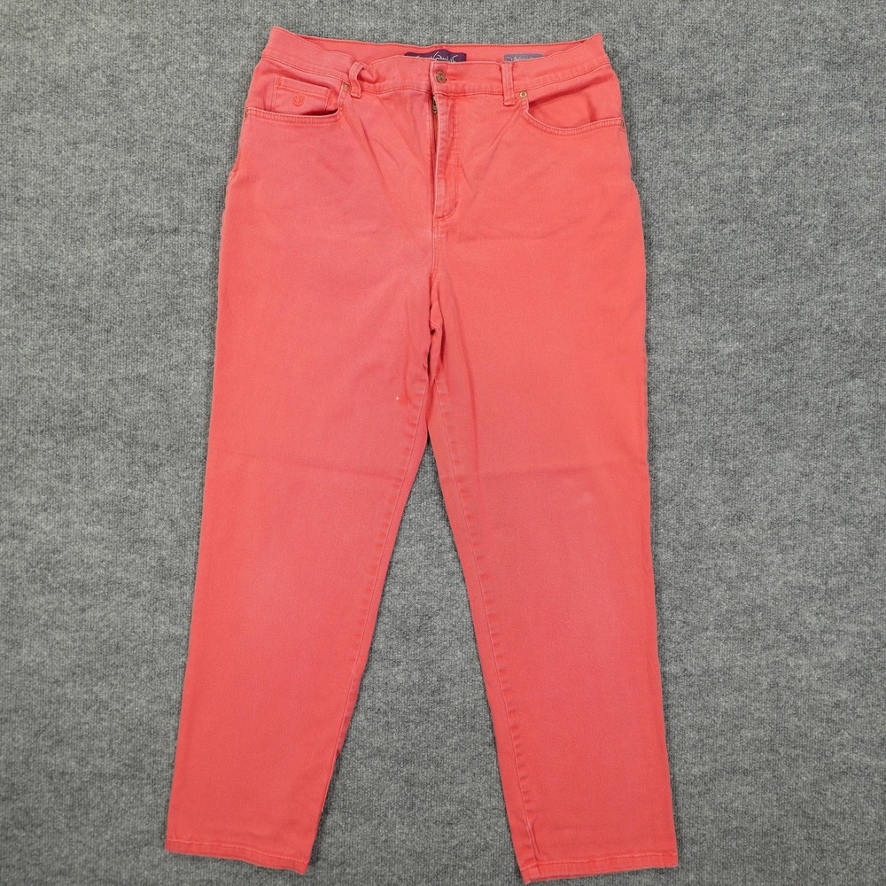 Gloria Vanderbilt Amanda Jeans‎ Womens 16 34x29 Pink High Rise Tapered Denim